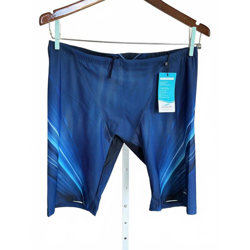 Swim Elite Men's Blue Performance Swim Trunks Size L